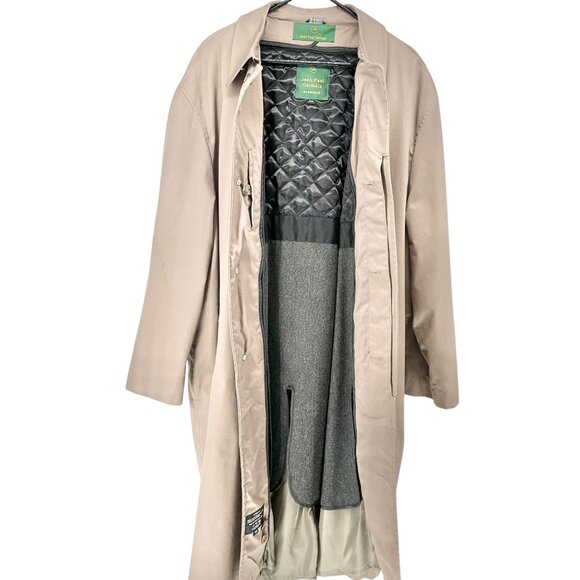 Jean-Paul Germain Elements Trench Coat Mens 56R Beige Lined Water Repellent - Picture 5 of 11